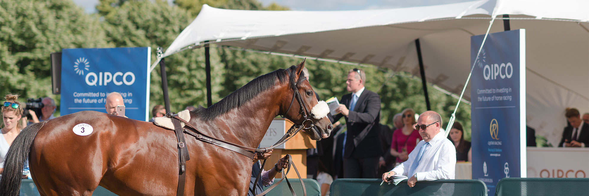 White Stretch Tent, Racehorse, Banners