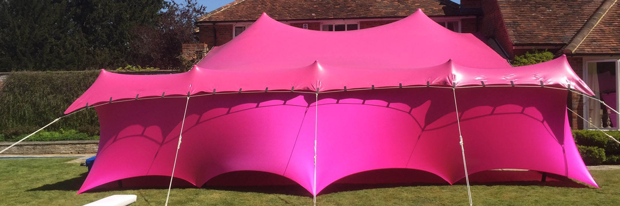 pink stretch tent with pink walling