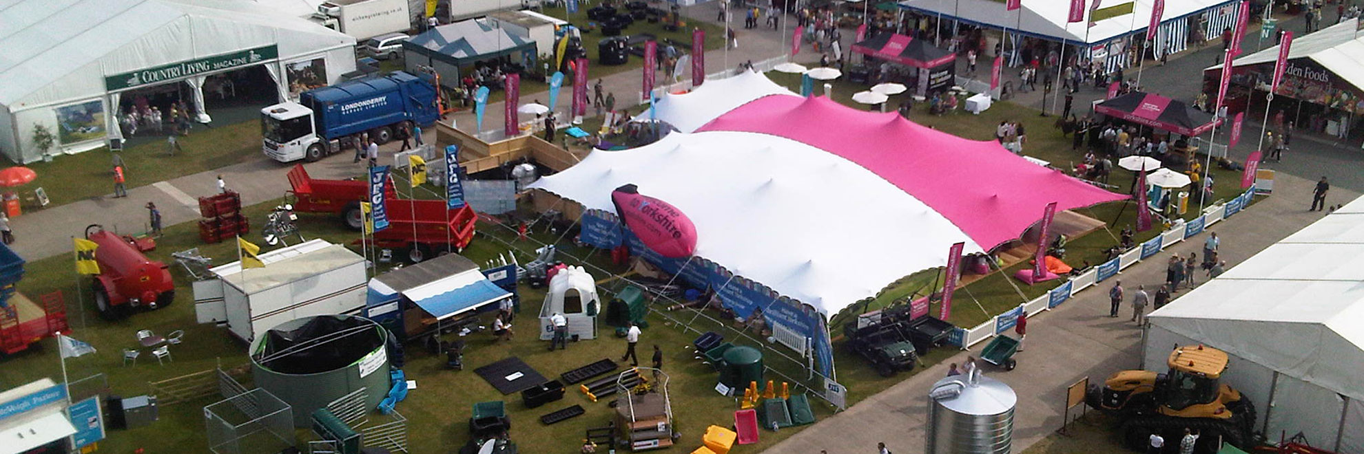 Pink and White Stretch tents