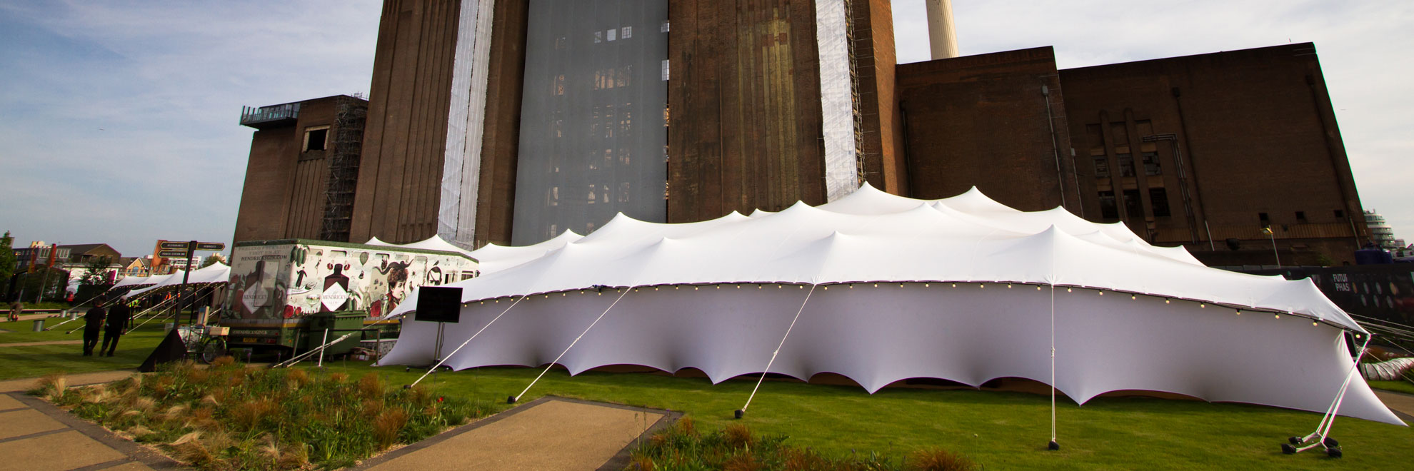 white stretch tent white walling battersea reach