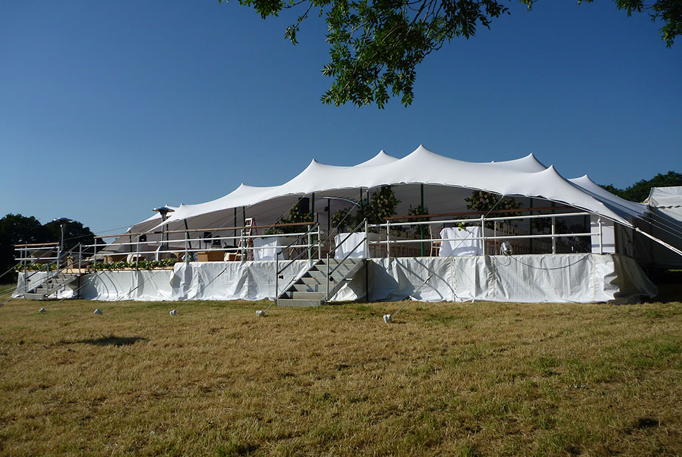 white stretch tent