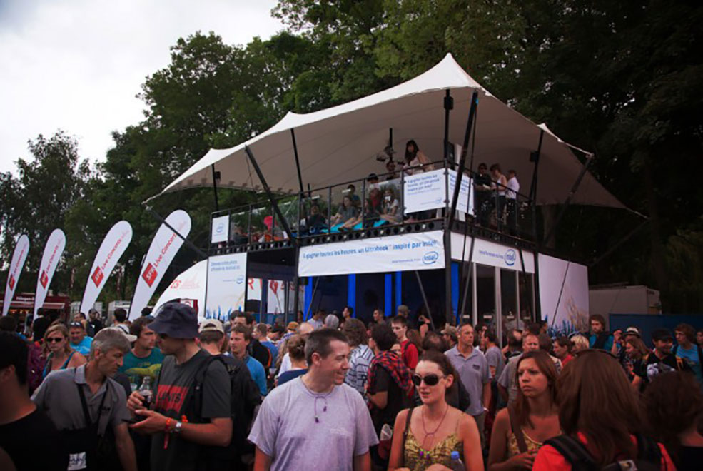 White Stretch Tent on Roof top