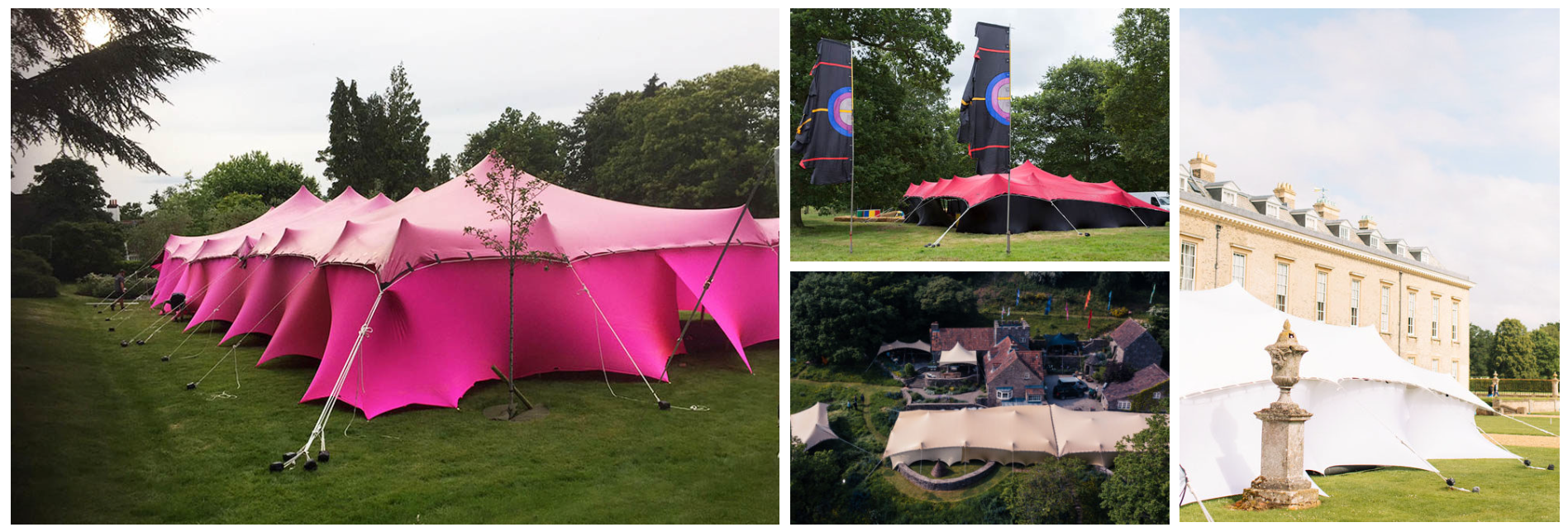 pink stretch tent with pink walling