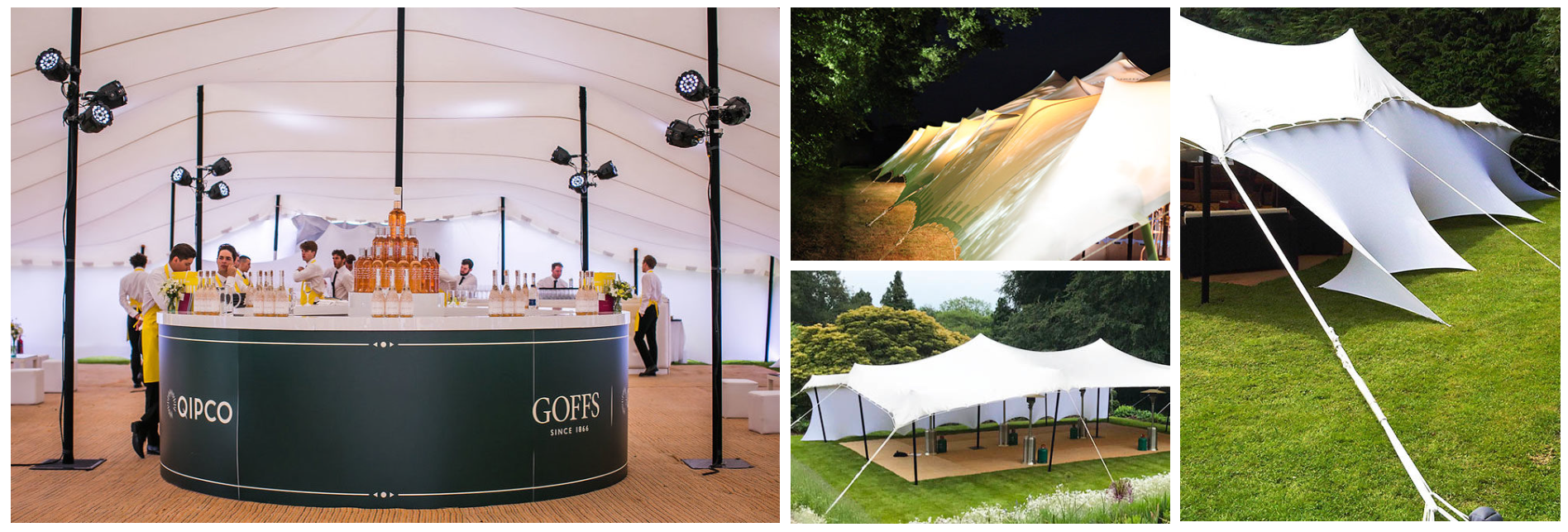 White stretch tent and walling Osbourne House