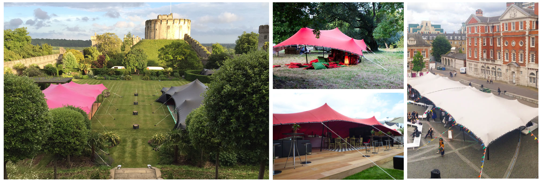 White stretch tent and walling Osbourne House